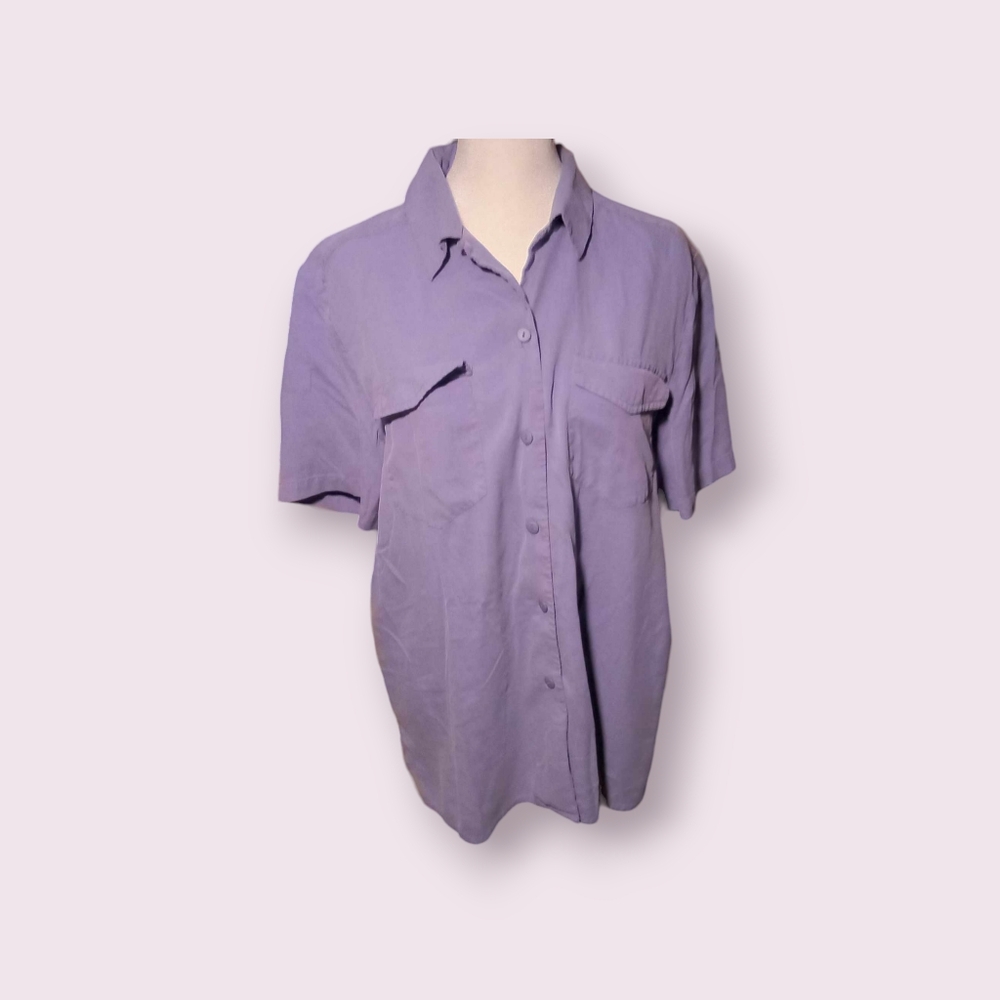 Anna and Frank large button down silk blouse